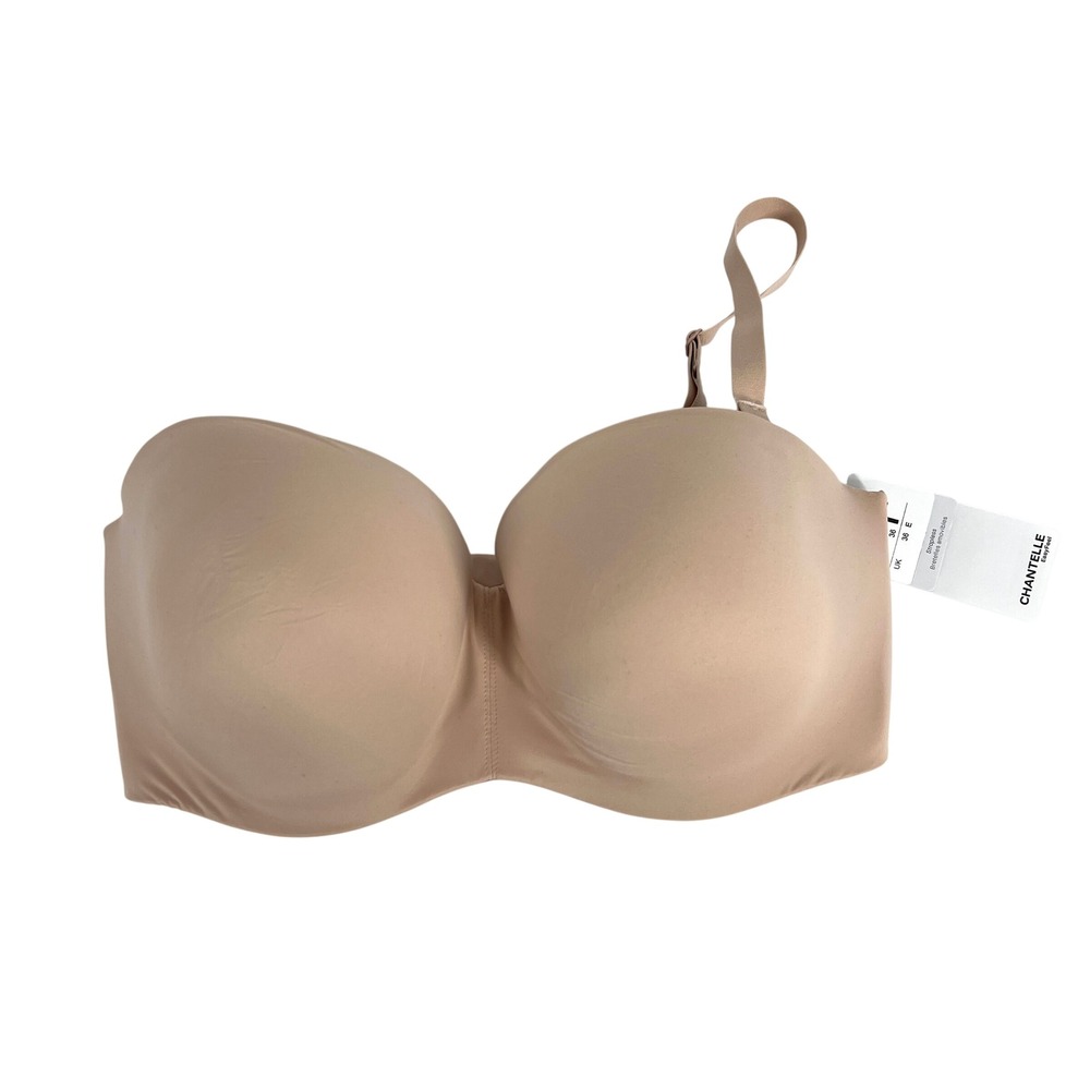 Chantelle Norah EasyFeel Strapless Bra 36DDD Rose Beige Lace C13F50 NWT